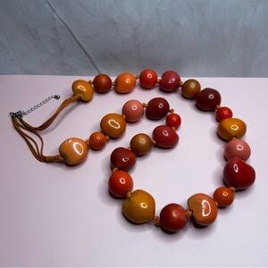 Bohemian Wooden Multicolor Beaded Necklace